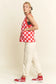 Pink and Red Checkered Sweater Vest