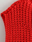 Red Crew Neck Crop Sweater Vest