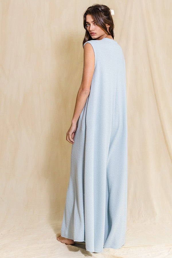 Sky Blue Solid Jumpsuit