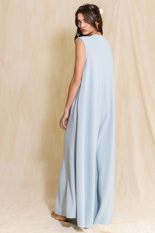 Sky Blue Solid Jumpsuit