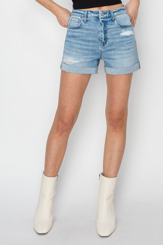 Plus High Rise Cuffed Shorts