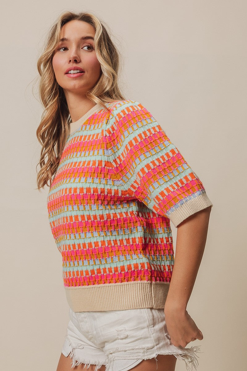 Multi Color Sweater Top