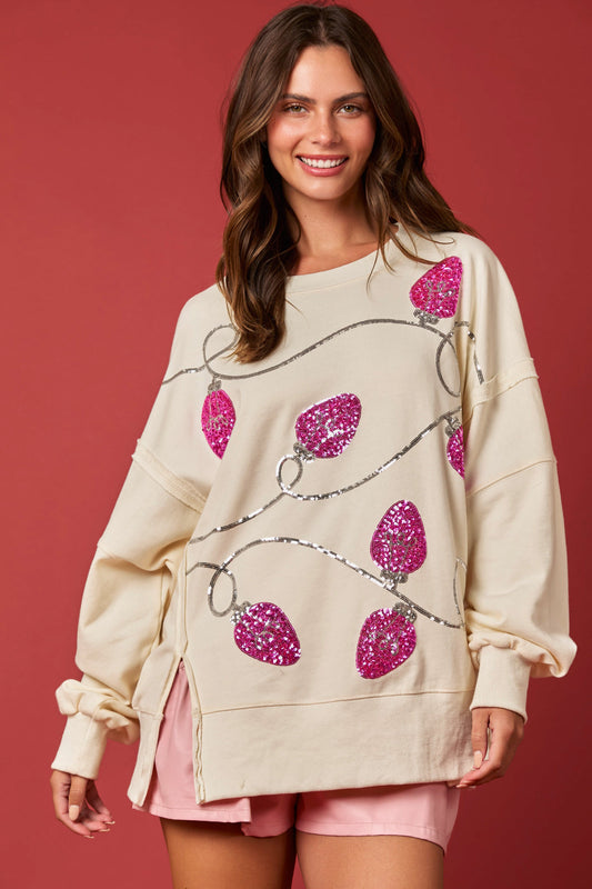 Sequins Ornament Sweatshirt