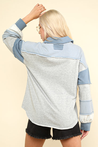 Color Block Casual Knit Top