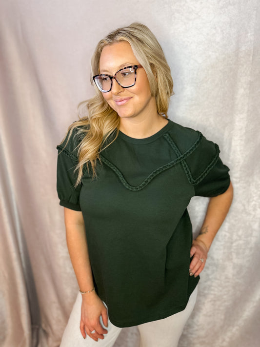 Green Braided Top