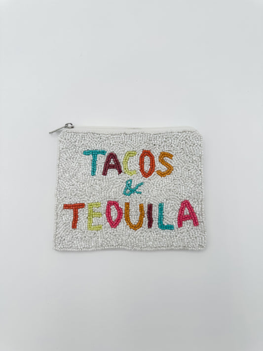 "Tacos & Tequila" Beaded Coin Purse