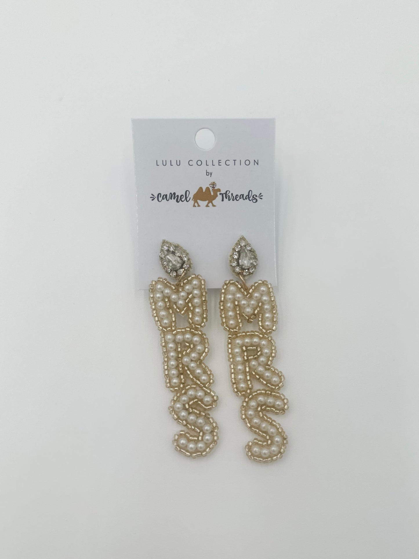 "Mrs" Gold Pearl Earrings