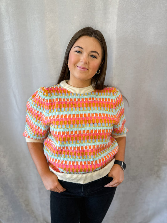 Multi Color Sweater Top