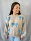 Ballon Sleeve Ribbon Pattern Sweater