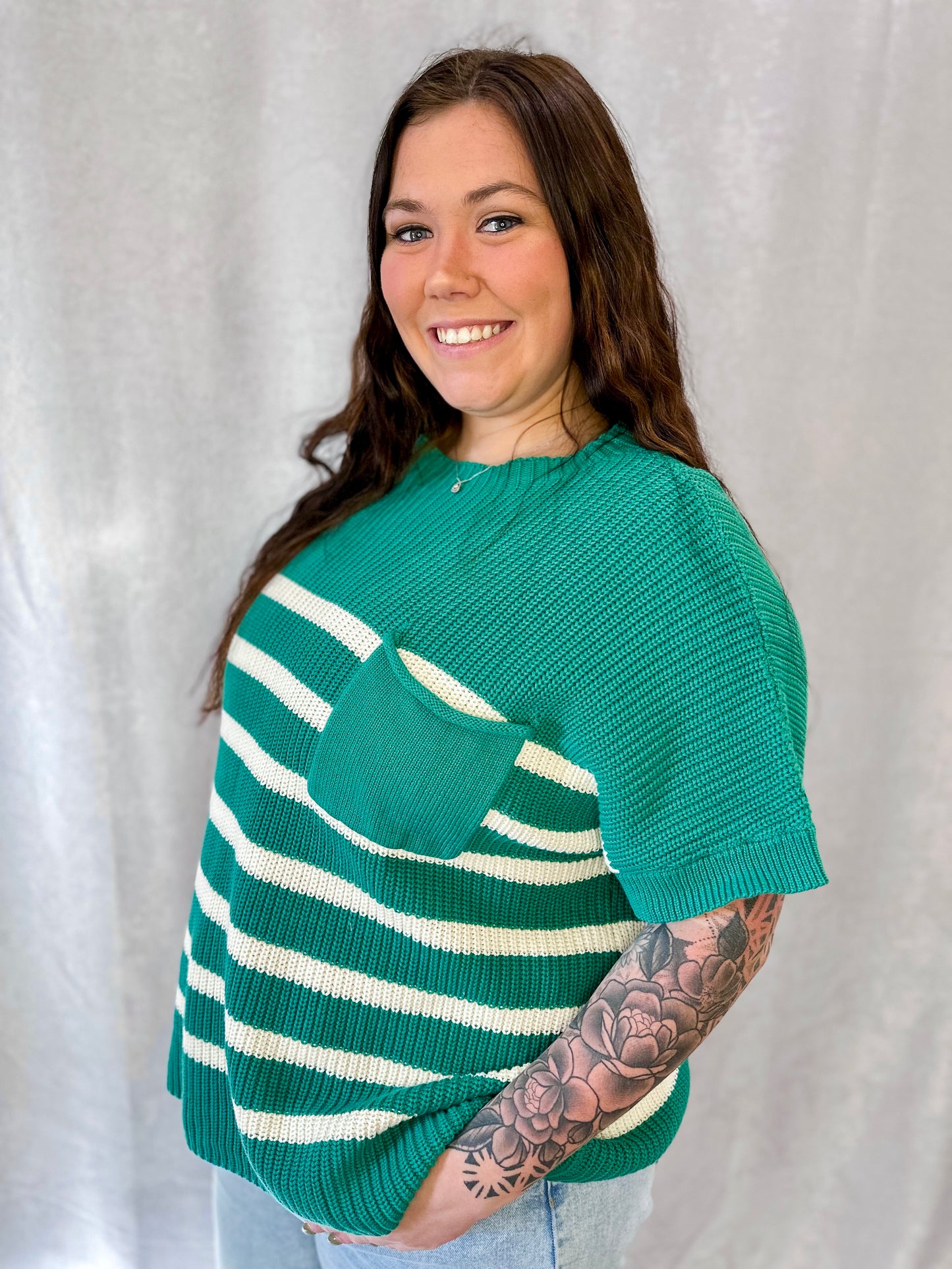 Emerald Sweater Pocket Top