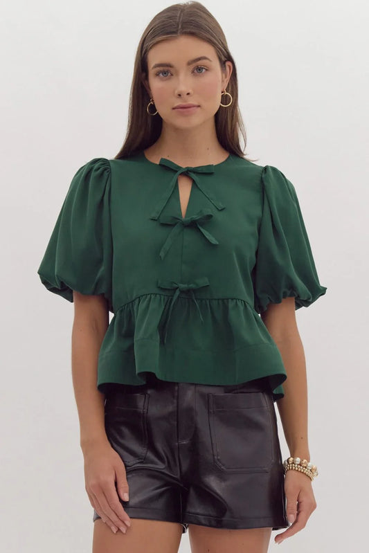 Emerald Chic Bow Top