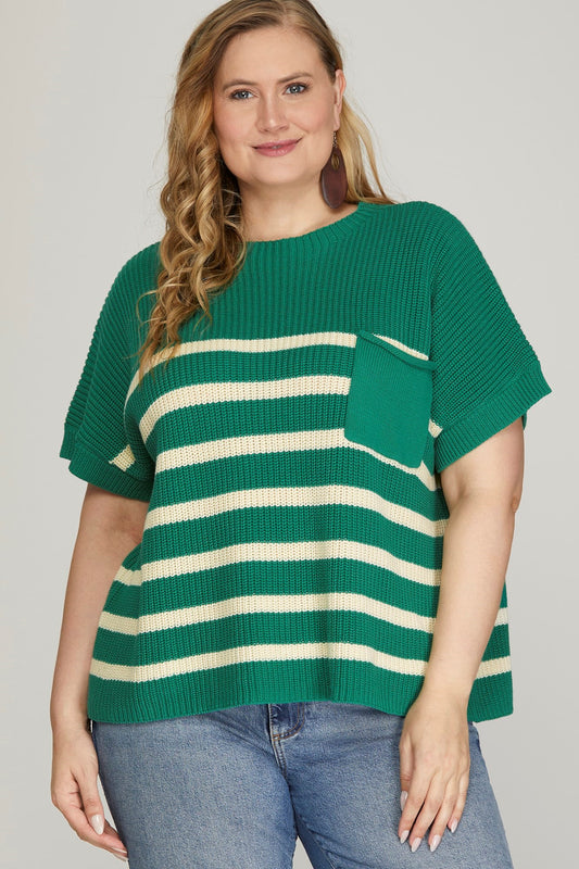 Emerald Sweater Pocket Top