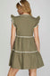 Olive Tiered Woven Dress