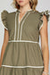 Olive Tiered Woven Dress