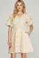 Champagne Ballon Sleeve Patten Dress