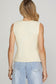 Sleeveless Cream Knit Sweater Vest