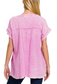 Bright Mauve Washed Gauze Short Sleeve