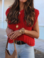 Red Crew Neck Crop Sweater Vest