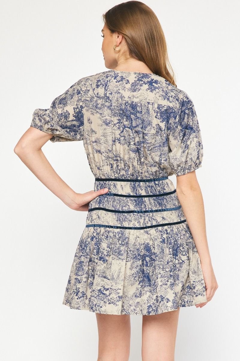 Midnight Antique Print Dress