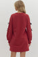 Garnet Long Sleeve Dress with Velvet Ribbon