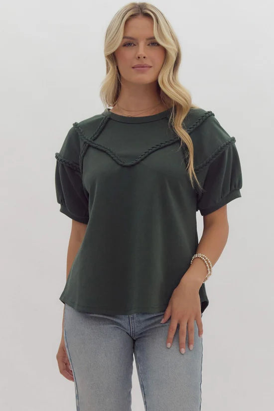 Green Braided Top