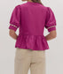 Magenta Scalloped Top