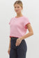 Pink Scallop Edge Knit Top