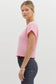 Pink Scallop Edge Knit Top