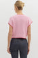 Pink Scallop Edge Knit Top