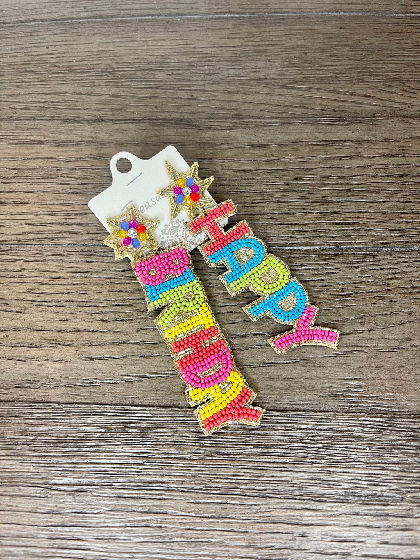 Multi Happy Birthday Beaded Earrings