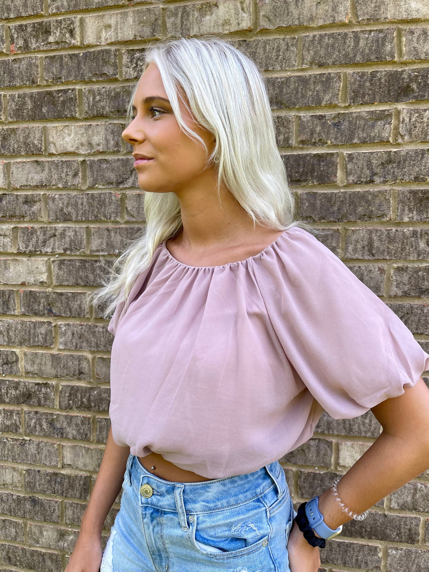 Cool Down Puff Sleeve Crop Top