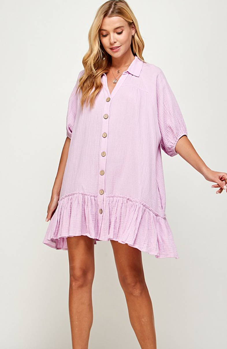 Button Down Tunic Dress