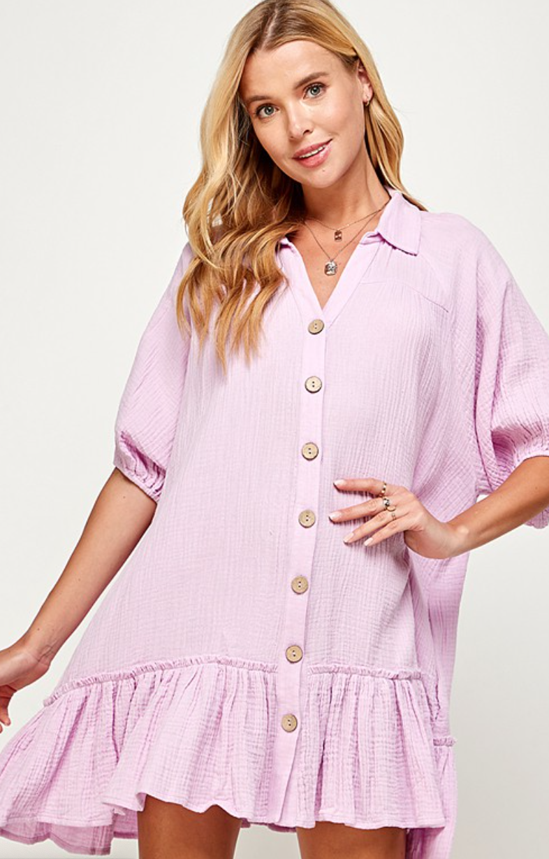 Button Down Tunic Dress